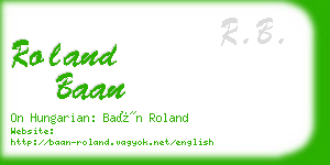 roland baan business card